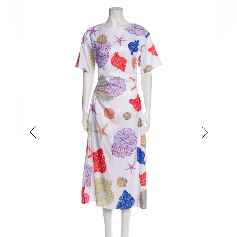 OCEANUS white seashell dress